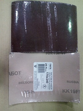 Шлифлист на тканевой основе, P 60, 240 х 170 мм, 10 шт., влагостойкий// БАЗ (75676)
