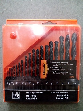 Набор сверл по металлу, 1-10 мм (через 0,5 мм), 19 шт, пласт. бокс, цилин. хвостовик Sparta (723705)