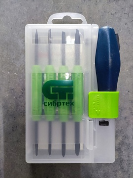 Отвертка со сменными двухсторонними насадками, 8 в 1., пласт. кейс (13386)