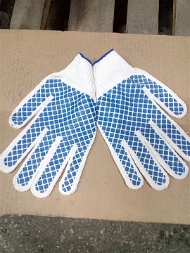 Перчатки х/б ПВХ обливные/точка  (67713)