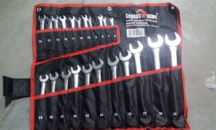 Набор ключей комбинирован.(22 шт.)(6-32мм) в сумке 70044 СЕРВИС КЛЮЧ