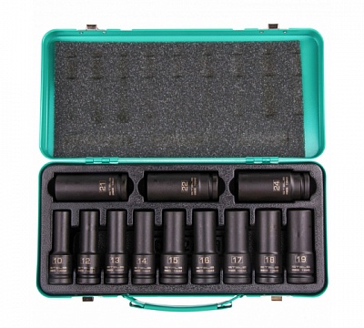 Набор головок ударных торц..удлинен. 10-24мм  6- гран. 1/2  (13998)