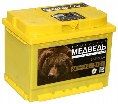 Аккумулятор 6СТ-60АПЗ Медведь (прям. пол)